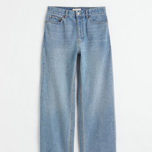 Women's High Waisted Wide Leg Straight Jeans H&M